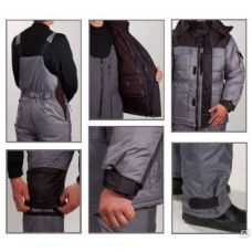 Костюм зимний Чайка Север (до -25С), серый+черный